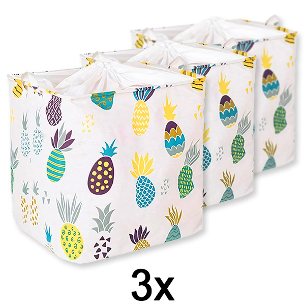3x Sulankstoma didelė daiktų saugojimo dėžė CLOTHBOX